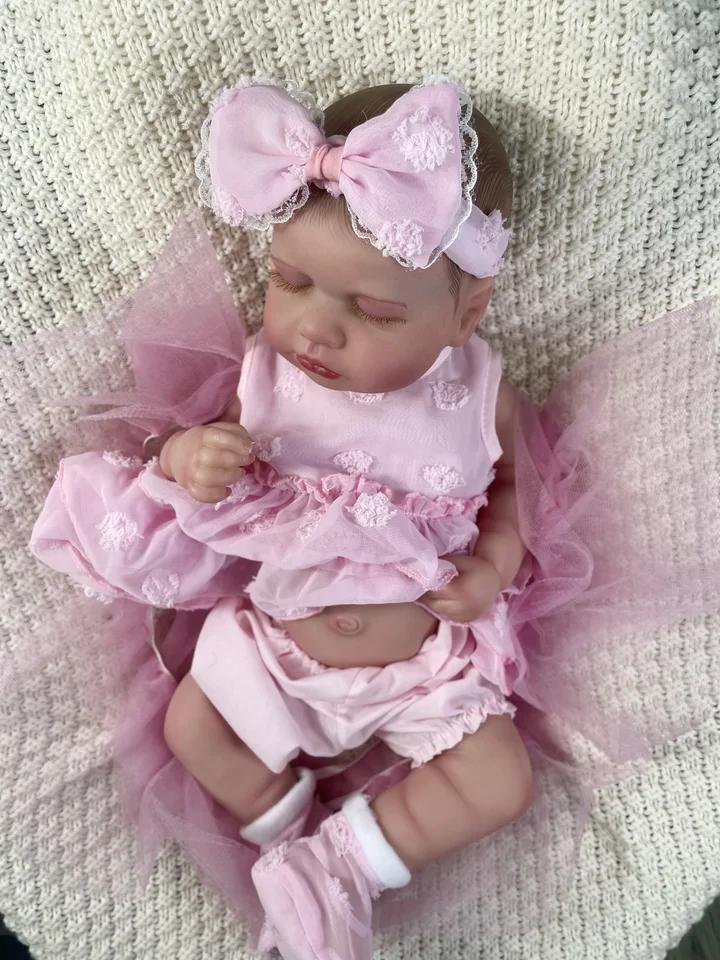 MRB 20" Full Body Silicone Vinyl Reborn Baby Doll – Washable LouLou Girl Realistic Newborn Toy for Birthday & Christmas Gifts