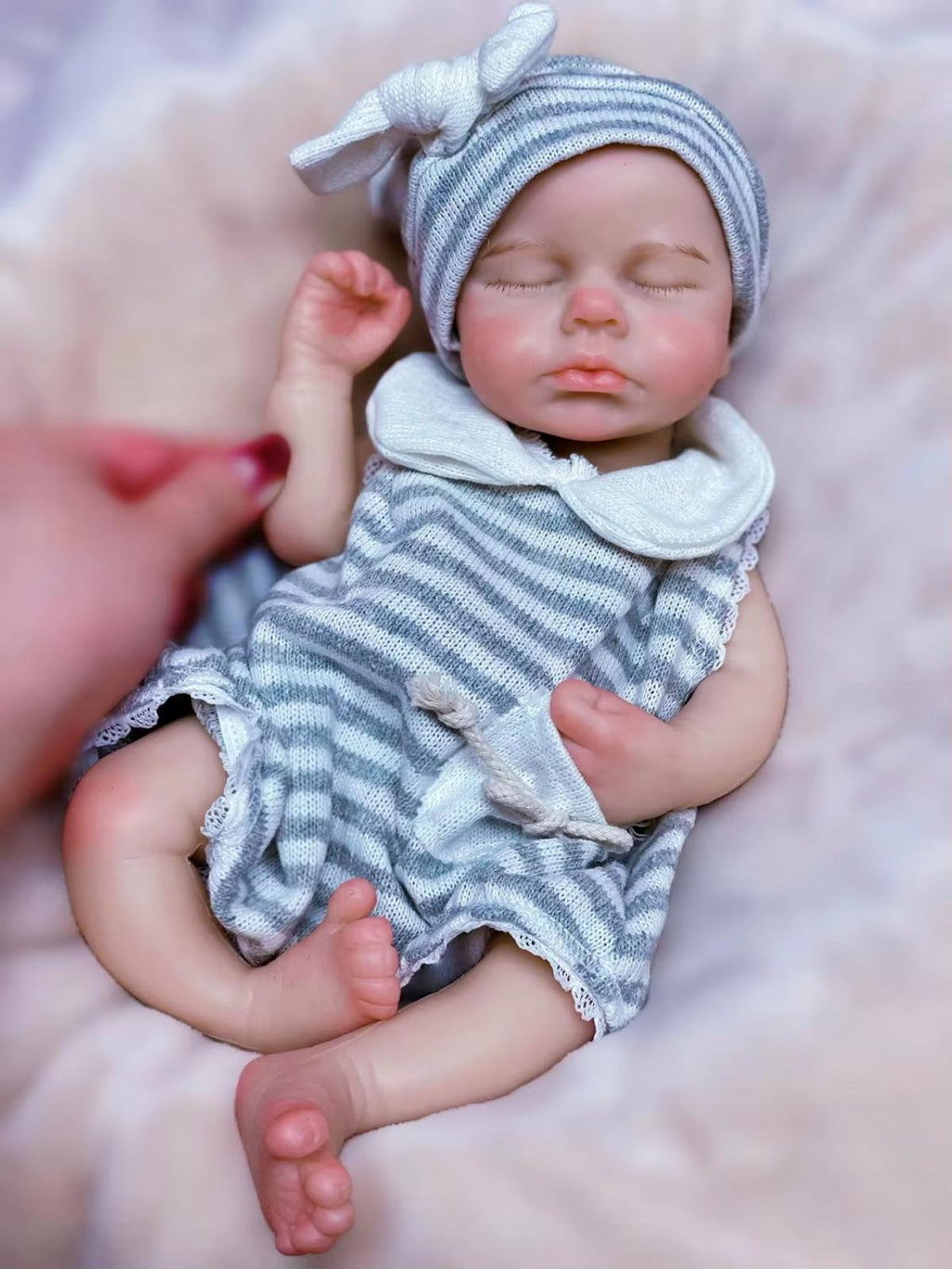 33cm Loulou Full Body Silicone Reborn Baby, Open Mouth, Soft Touch Doll