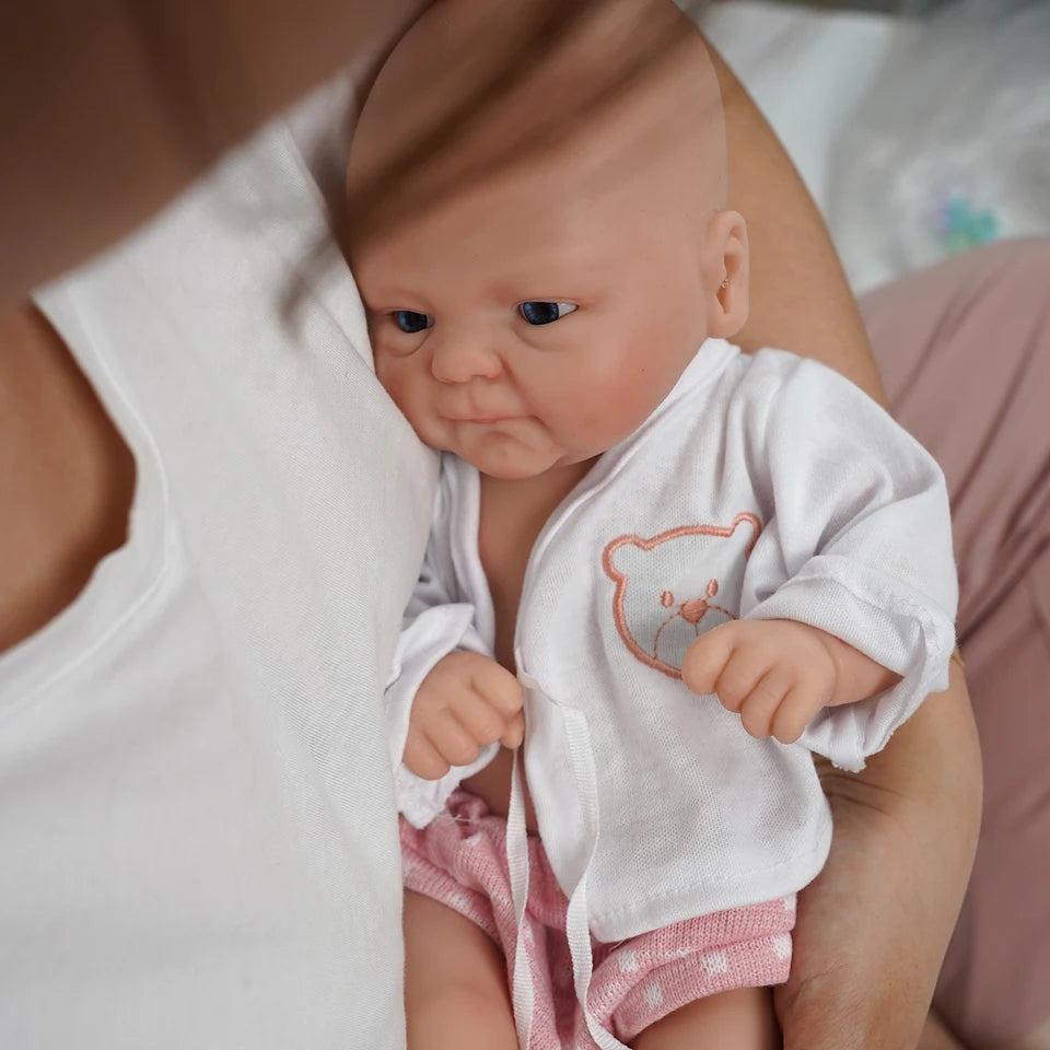 14-Inch Full Body Silicone Reborn Baby Doll – “Coco” Girl / “Isaac” Boy – Soft Lifelike DIY Blank Toy
