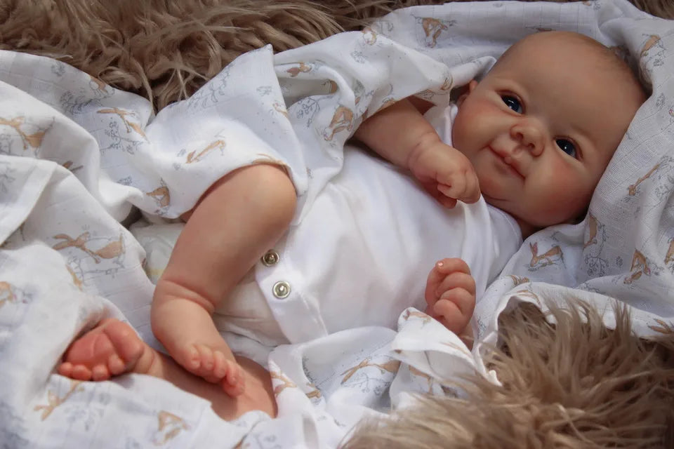 49CM Reborn Baby Doll – Juliette Lifelike Newborn with 3D Skin, Hand-Painted Hair, Real Touch