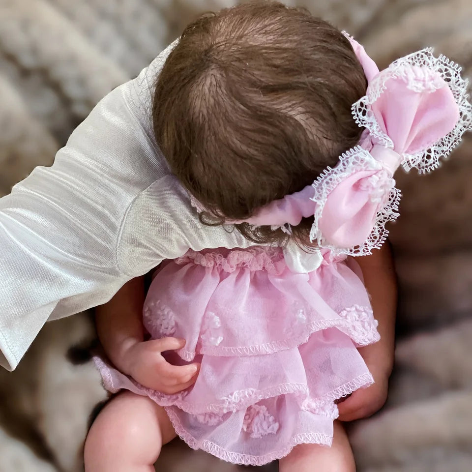 13-Inch Pascale Reborn Baby Girl Doll – Full Body Soft Silicone, Open Mouth, Hand-Painted Realistic Design