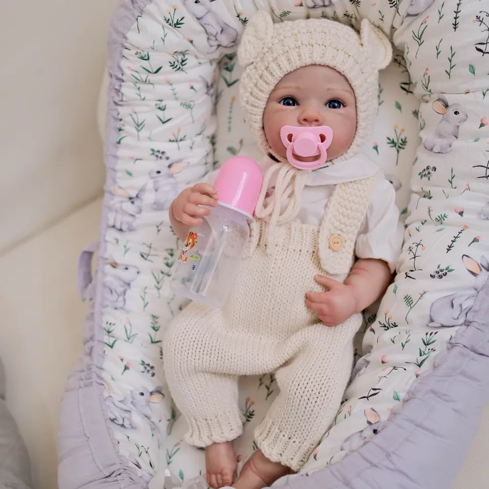 19 Inch Reborn Baby Doll – Full Vinyl Body Bettie Girl, Lifelike Newborn with Hand-Painted Hair