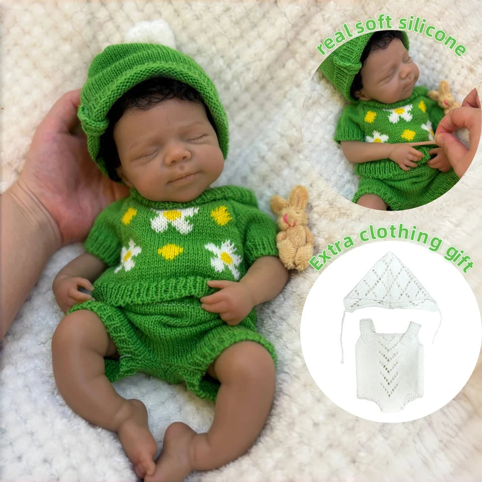 13" Pascale Bebe Girl Reborn Doll – Open-Mouth Silicone Newborn with Hand-Painted Details, Realistic Baby Toy