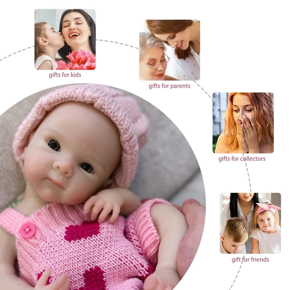 13-Inch Silicone Reborn Baby Girl “Bettie” – Handmade Lifelike Newborn with Open Mouth, Perfect for Children’s Birthday Gifts