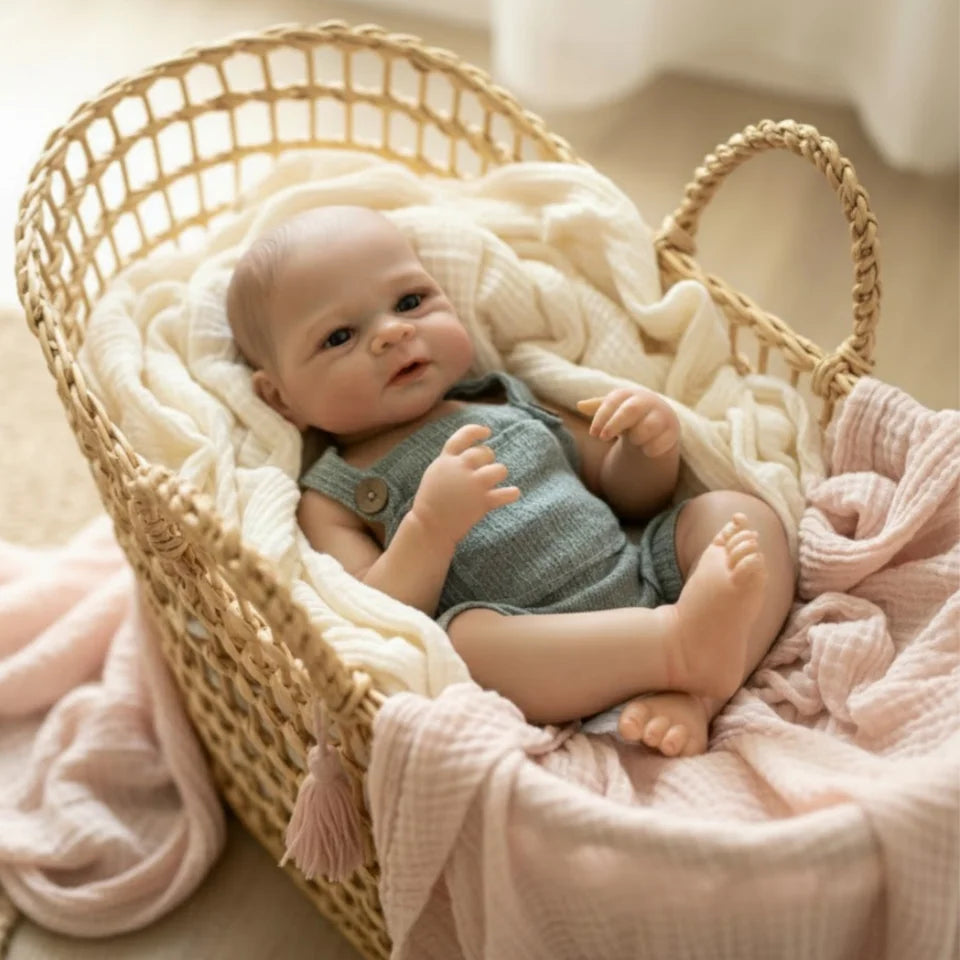 19 Inch Elijah Reborn Baby Boy Doll – Full Body Soft Silicone Vinyl, Washable Realistic Doll Gift