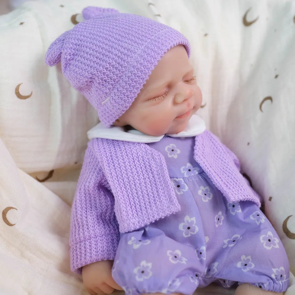 32cm Premie Reborn Doll – Full Solid Platinum Silicone, Super Soft, Flexible, Open-Mouth Newborn