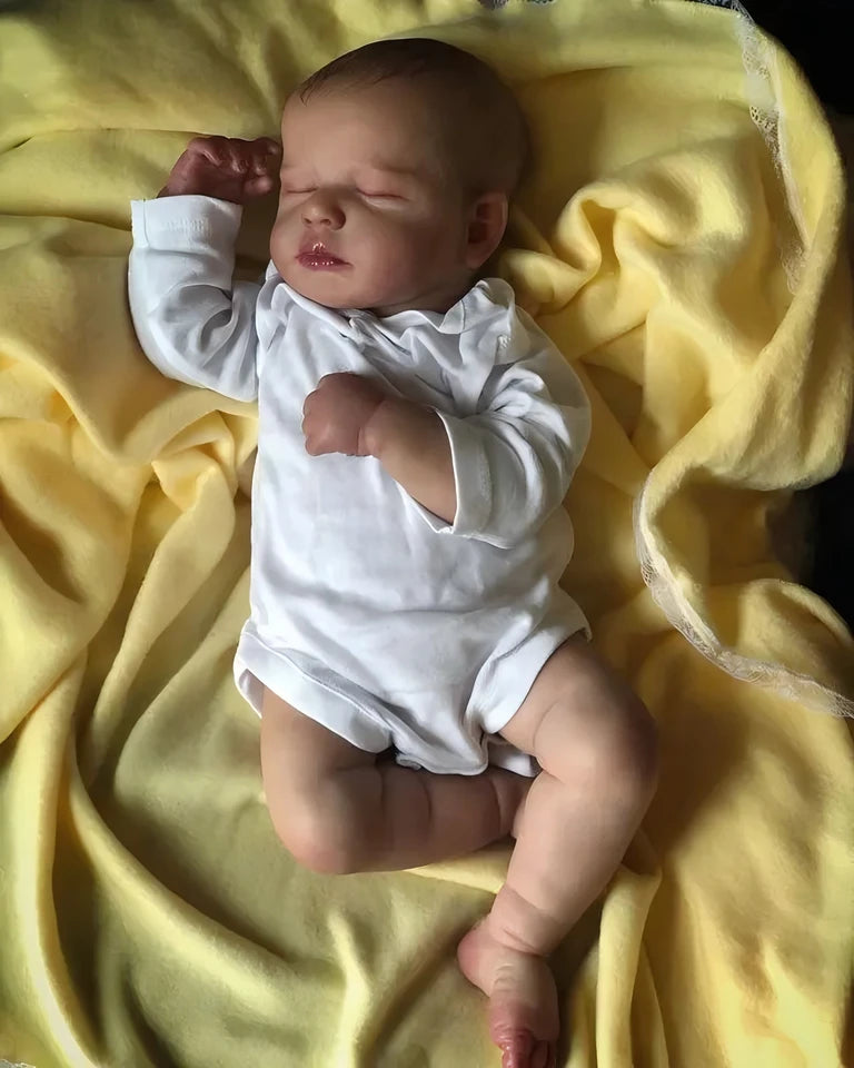 50CM Handmade Reborn Baby Doll – LouLou Lifelike Newborn Collectible with Soft Touch & Hand-Drawn Hair