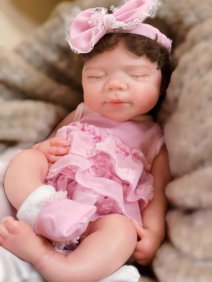13-Inch Pascale Reborn Baby Girl Doll – Full Body Soft Silicone, Open Mouth, Hand-Painted Realistic Design