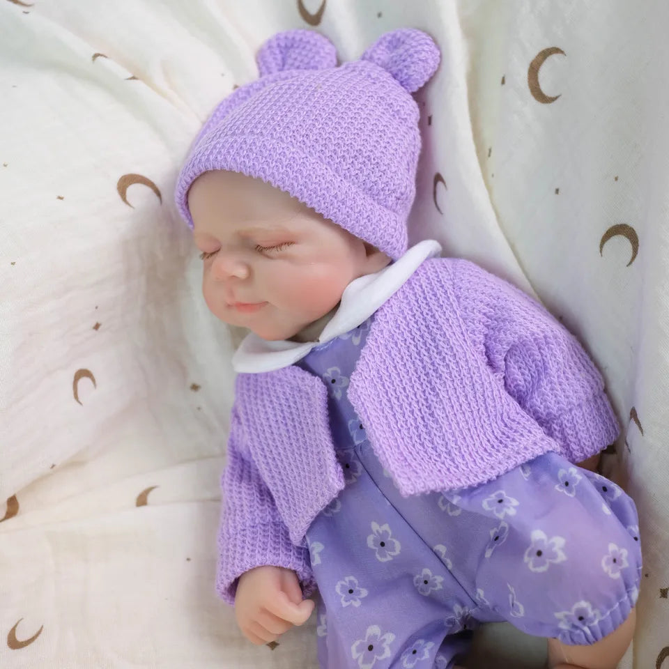 32cm Premie Reborn Doll – Full Solid Platinum Silicone, Super Soft, Flexible, Open-Mouth Newborn