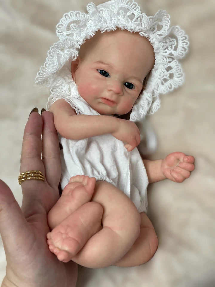13-Inch Full Body Silicone Newborn Reborn Doll – Vivienne & Elijha All-Silicone Baby (Painted or Unpainted)
