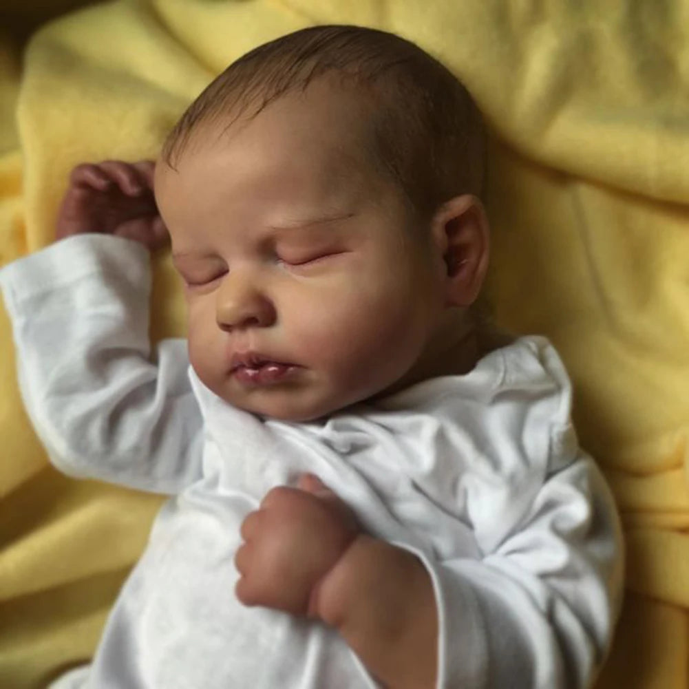 50CM Handmade Reborn Baby Doll – LouLou Lifelike Newborn Collectible with Soft Touch & Hand-Drawn Hair