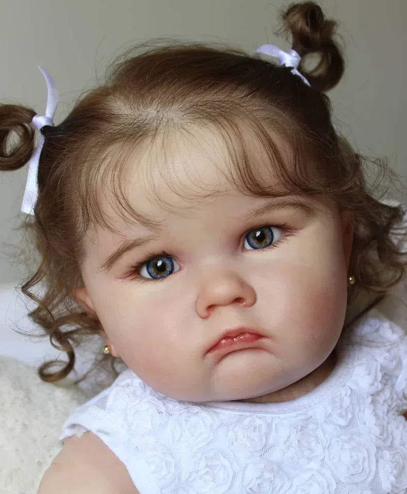60cm 24" Realistic Reborn Baby Doll Girl – Soft Silicone 3D Skin with Visible Veins, Handmade Birthday Gift