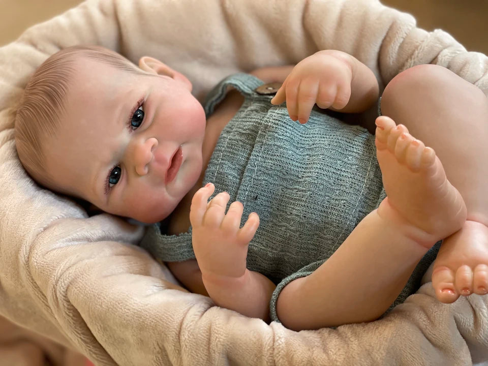 19 Inch Elijah Reborn Baby Boy Doll – Full Body Soft Silicone Vinyl, Washable Realistic Doll Gift