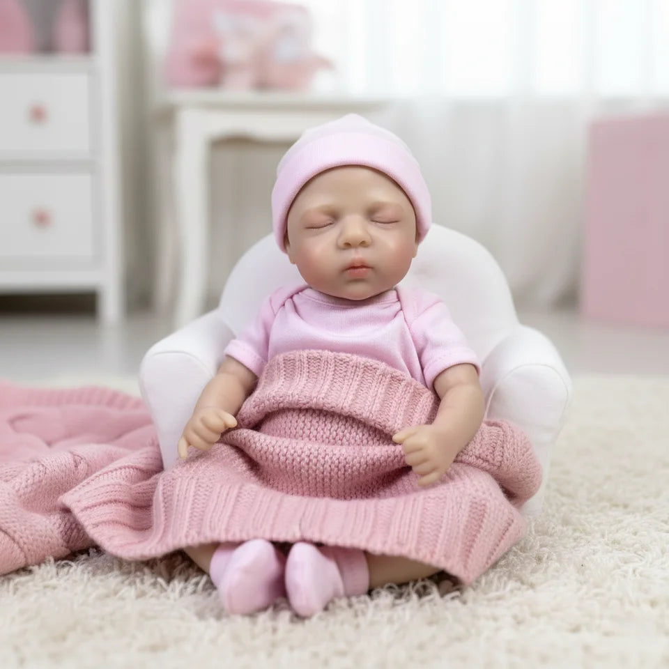 33CM Silicone Reborn Baby Girl “Luna” – Painted & Unpainted, Open Mouth, Soft Lifelike Newborn Doll