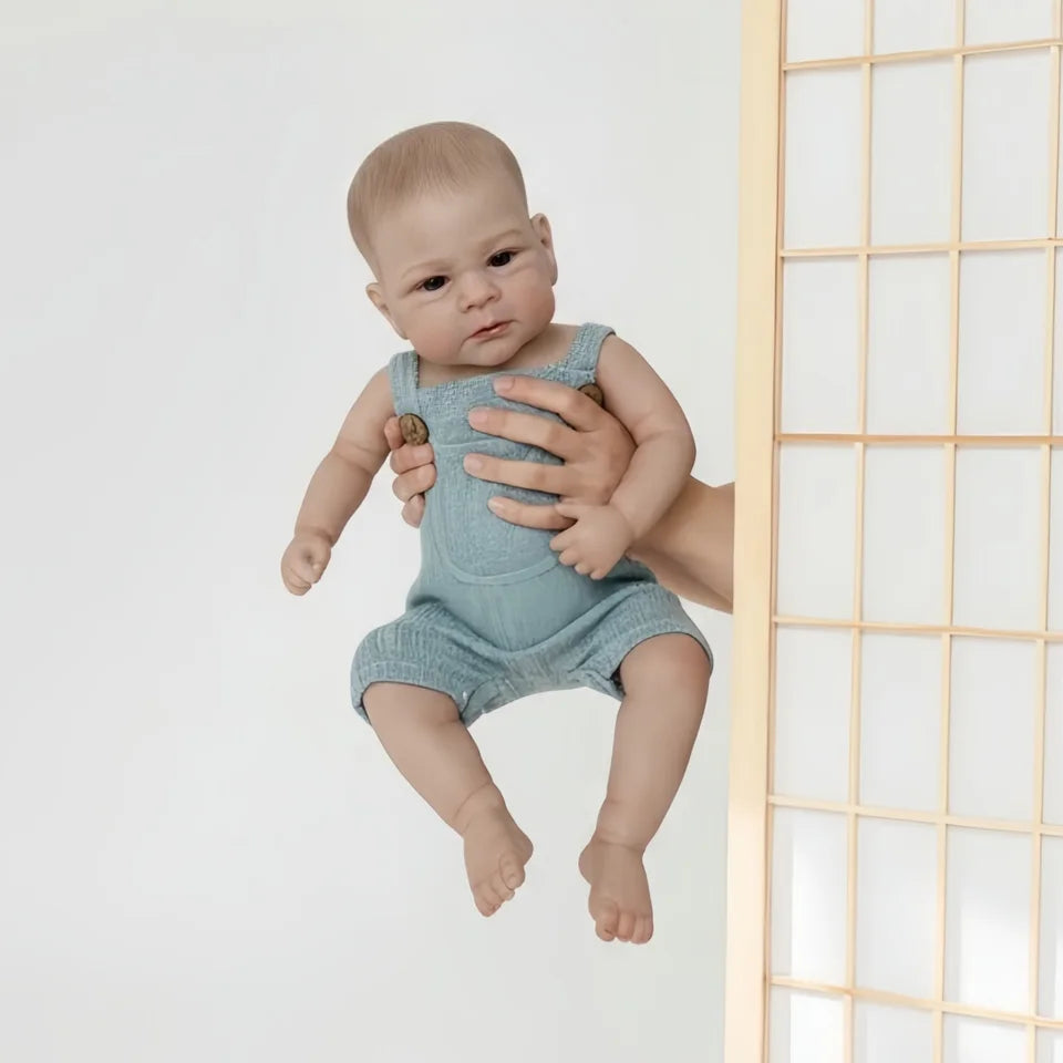 19 Inch Elijah Reborn Baby Boy Doll – Full Body Soft Silicone Vinyl, Washable Realistic Doll Gift