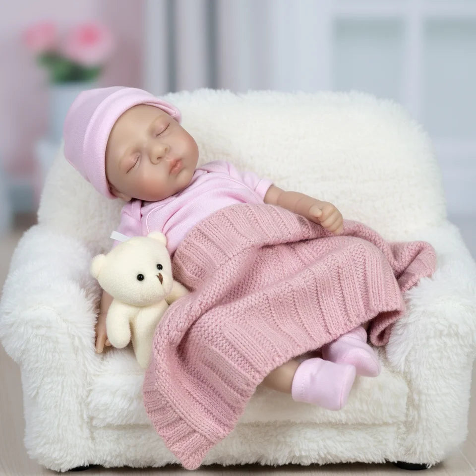33CM Silicone Reborn Baby Girl “Luna” – Painted & Unpainted, Open Mouth, Soft Lifelike Newborn Doll