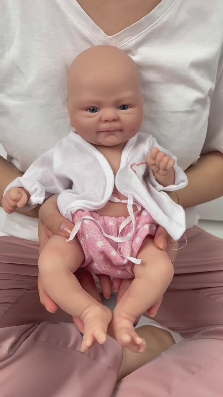 14-Inch Full Body Silicone Reborn Baby Doll – “Coco” Girl / “Isaac” Boy – Soft Lifelike DIY Blank Toy