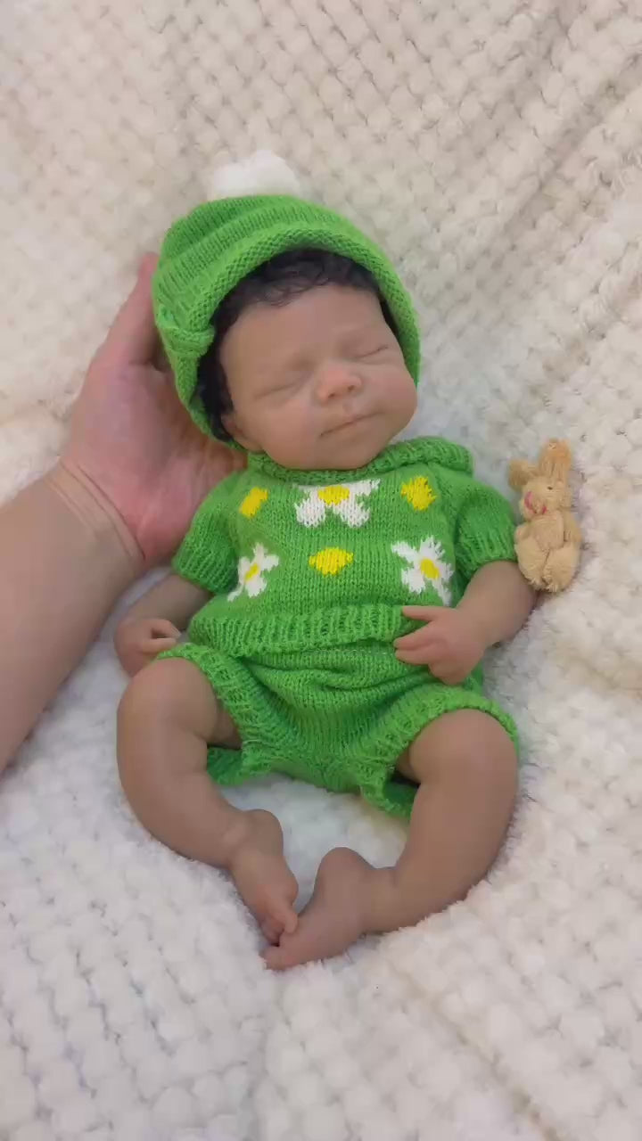 13" Pascale Bebe Girl Reborn Doll – Open-Mouth Silicone Newborn with Hand-Painted Details, Realistic Baby Toy